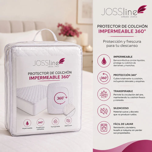 Protector de colchón impermeable 360° JOSSline – presentación en empaque