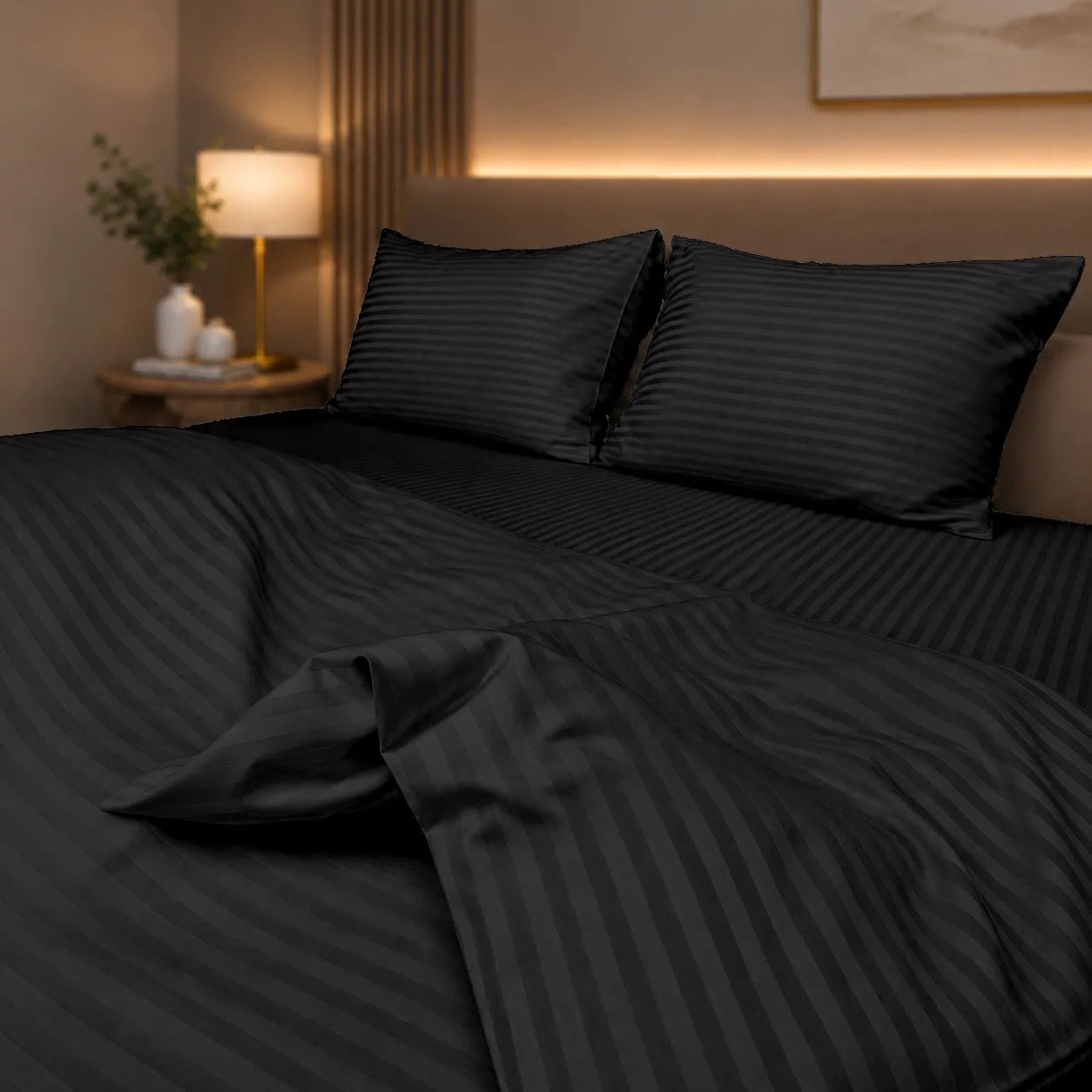 Sábana Listonada Premium color negro- JOSSline Ecuador