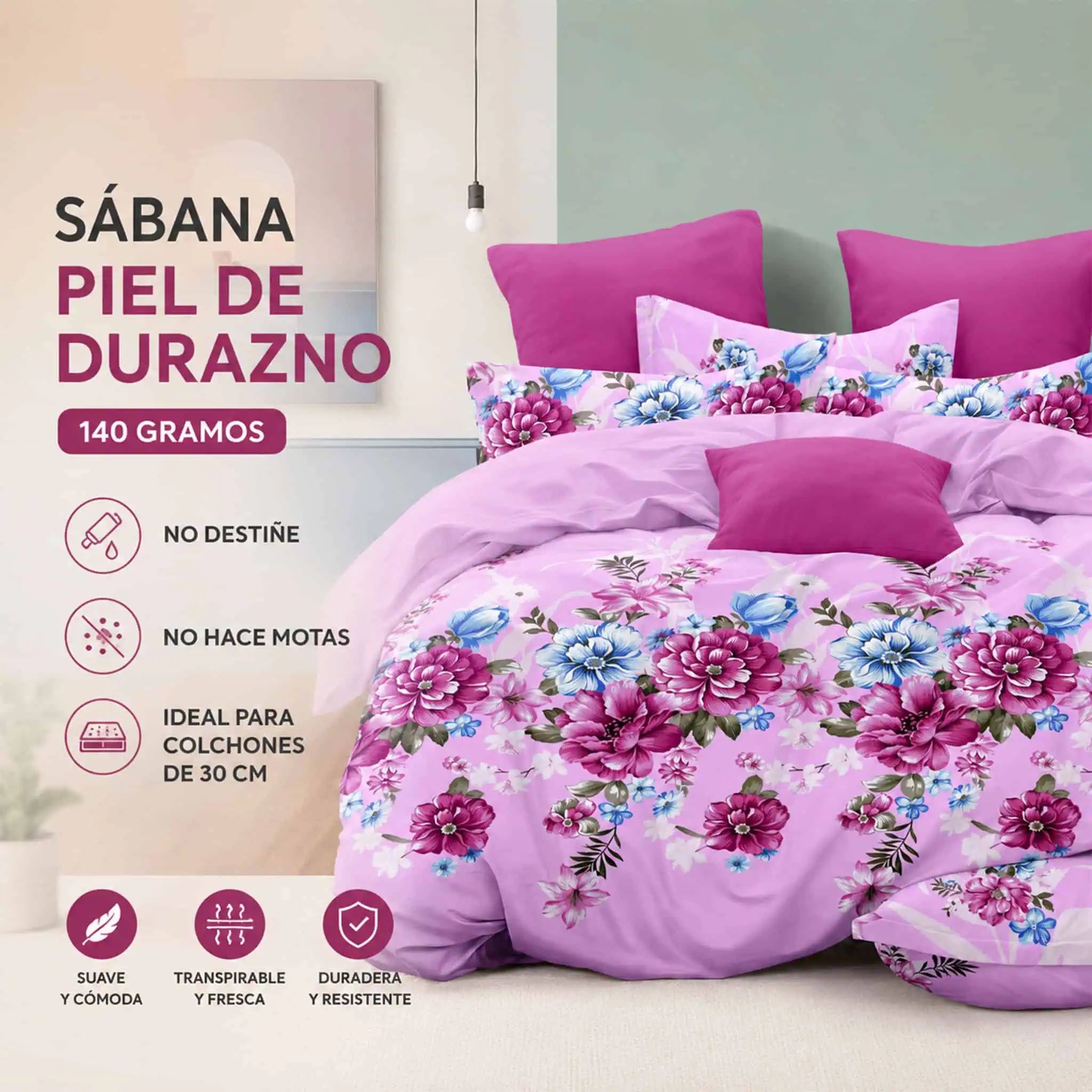 Sábana Piel de Durazno 140gr | Twin, Full, Queen y King | JOSSline