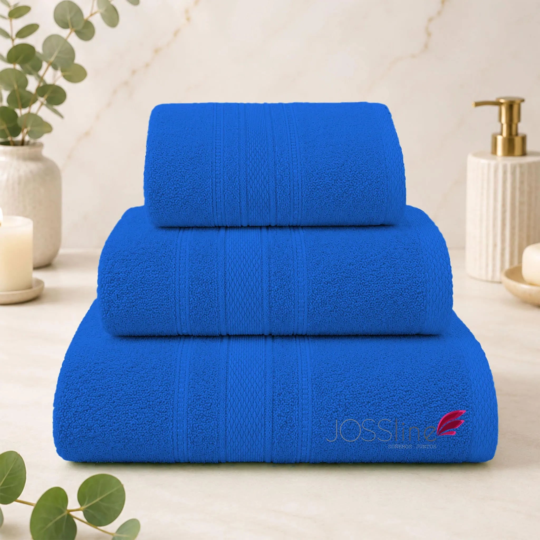 Set de toallas 100% algodón color azul rey – JOSSline