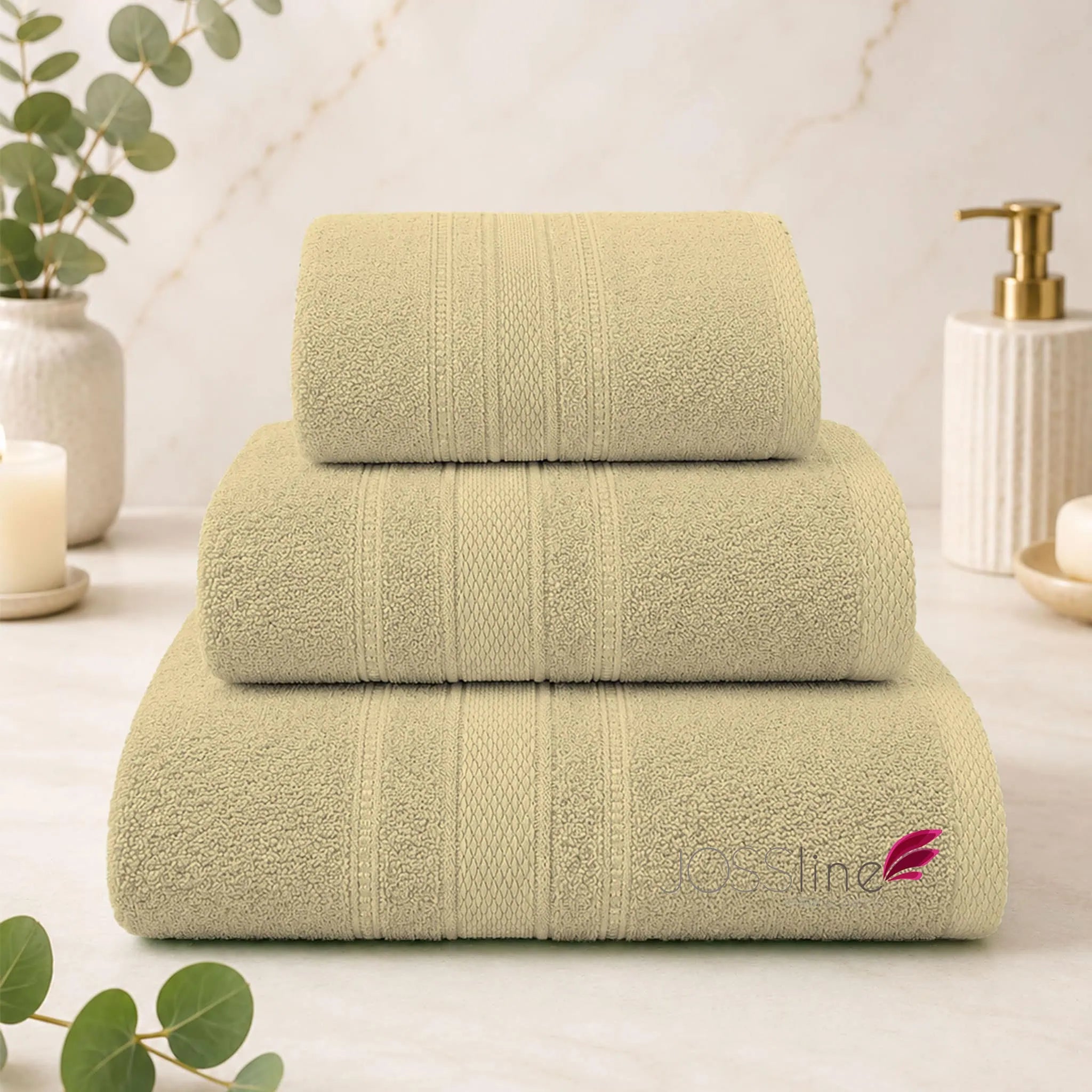 Set de toallas 100% algodón color beige – JOSSline