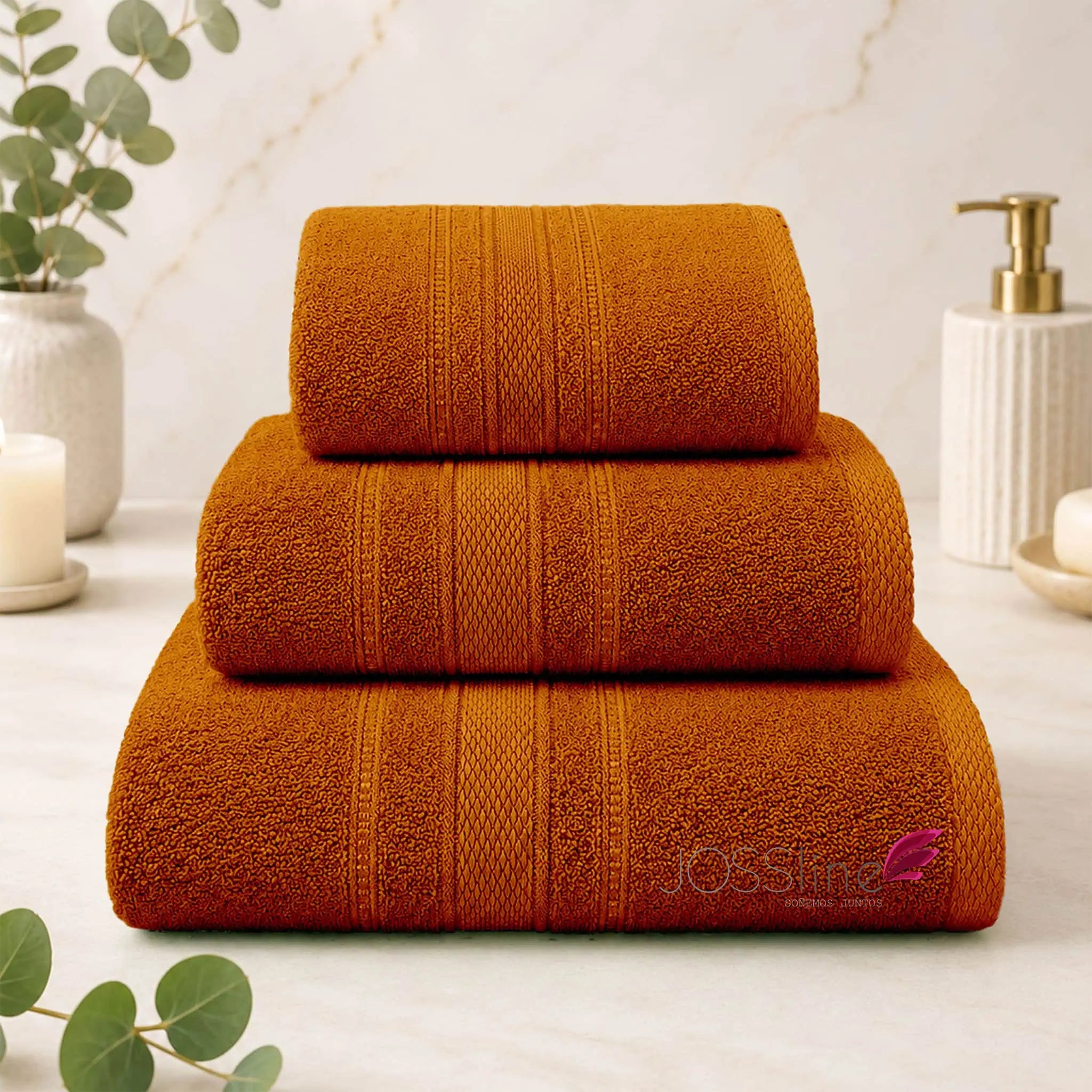 Set de toallas 100% algodón color cocoa – JOSSline