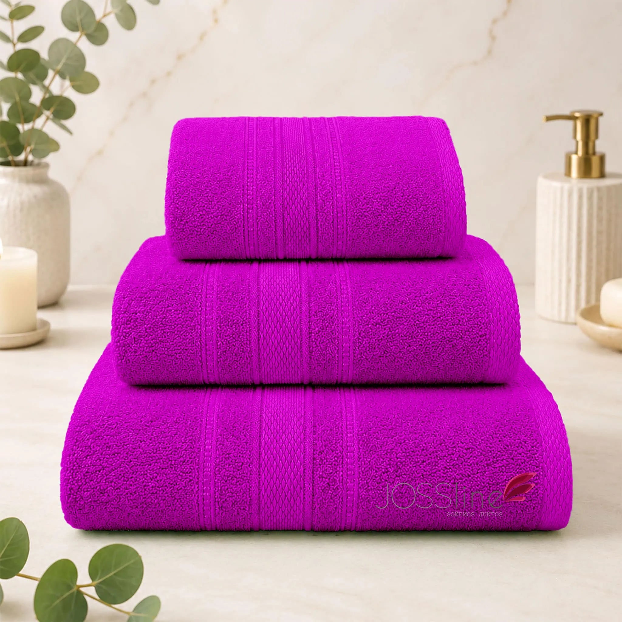 Set de toallas 100% algodón color fresa – JOSSline