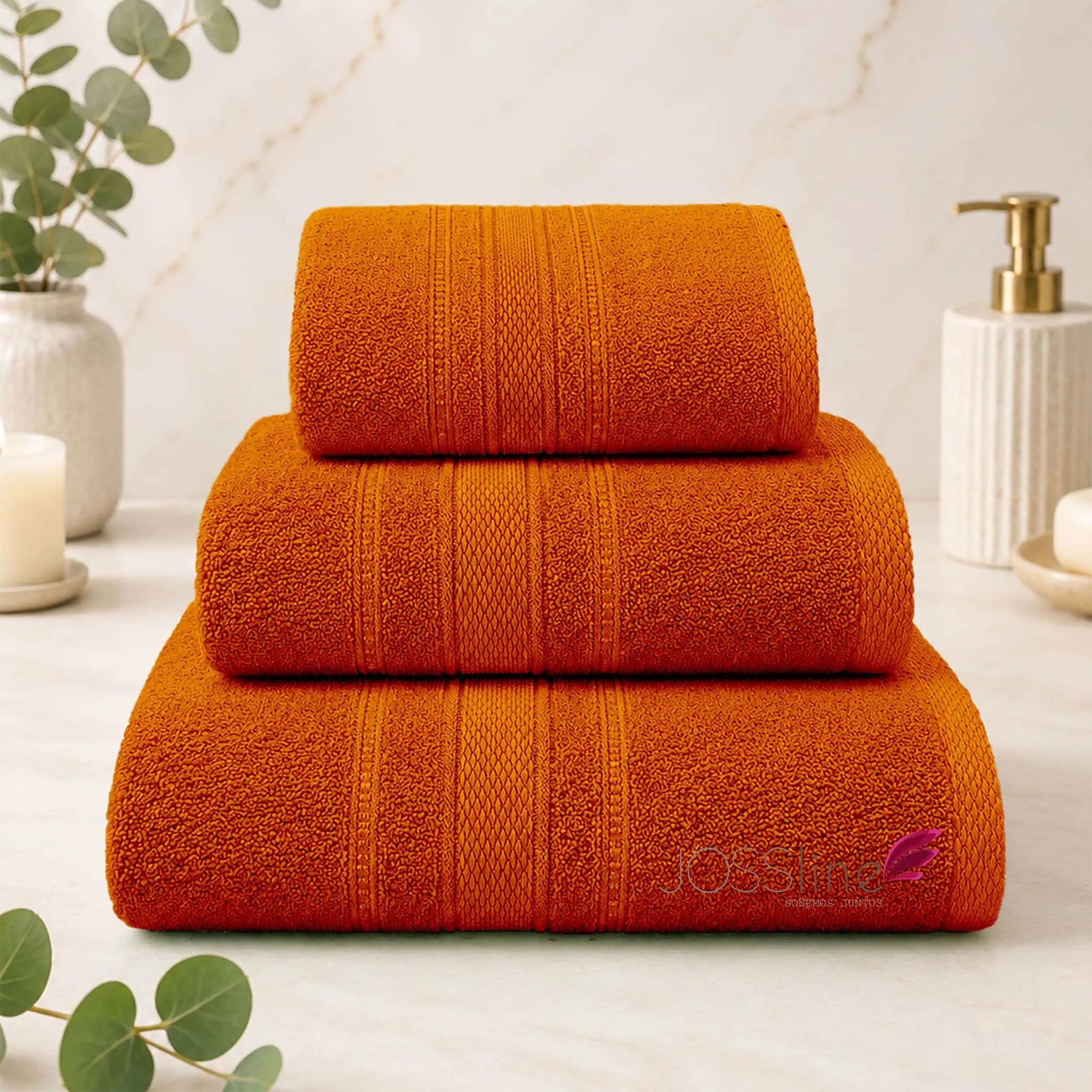 Set de toallas 100% algodón color naranja – JOSSline