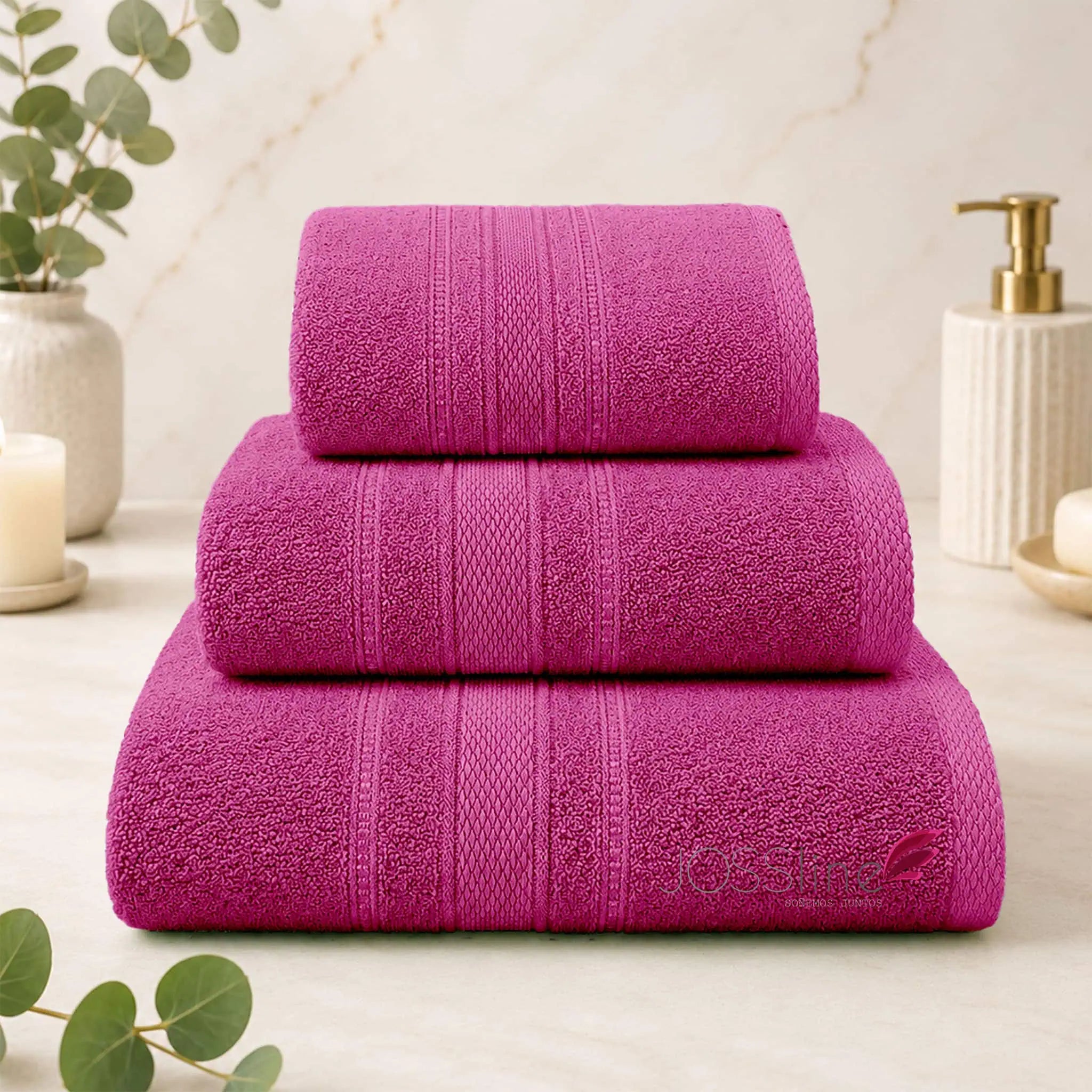 Set de toallas 100% algodón color rose – JOSSline